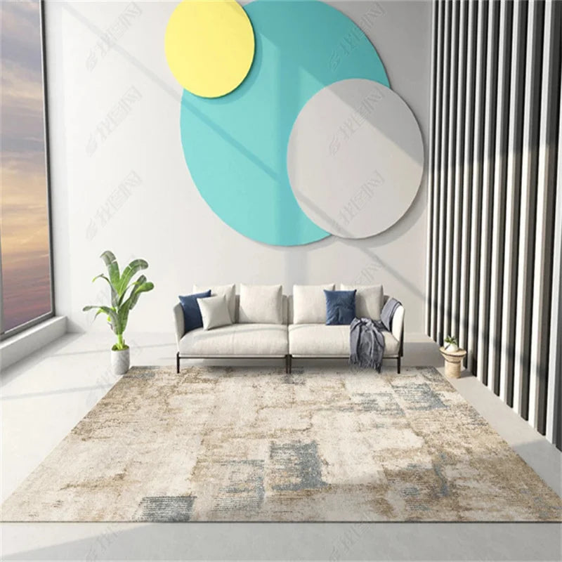 Modern Geometric Living Room Sofa Coffee Table Carpet
