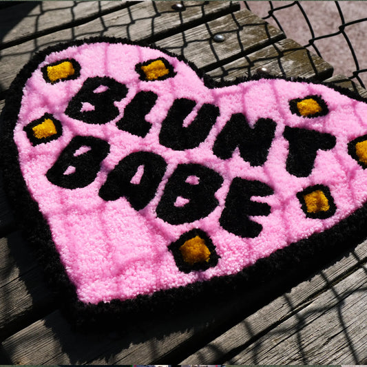 LAKEA Blunt Babe Handmade Pink Heart Shape Tufted Rug